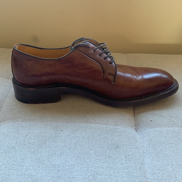 BERGAMO Men's Brown Lace-UP Oxford Dress Shoe Made In Italy Size 9.5 - Picture 10 of 15
